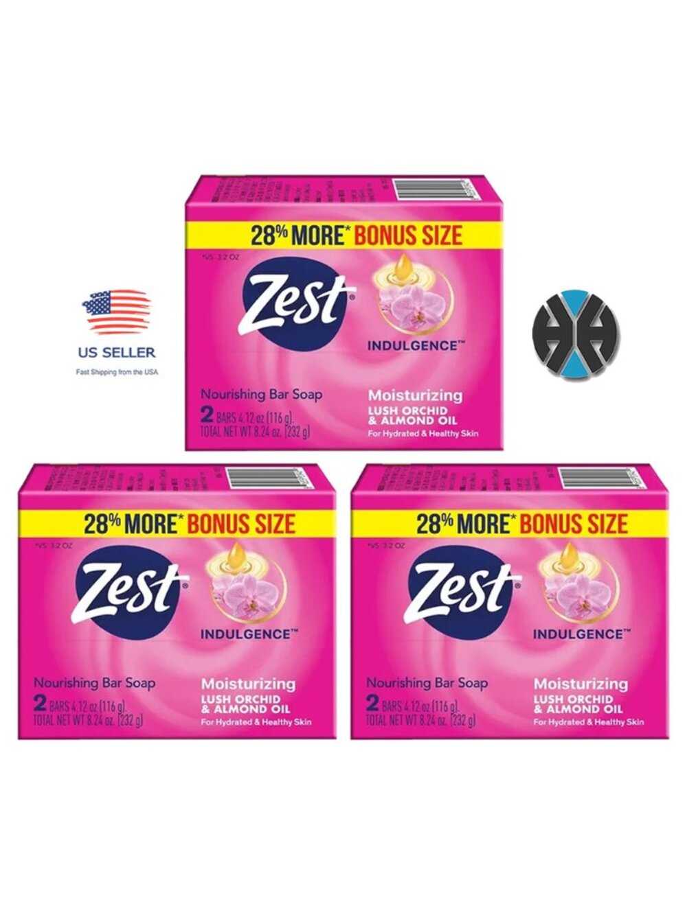 6 Zest Indulgence Moisturizing Lush Orchid & Almond Oil Bar Soap
